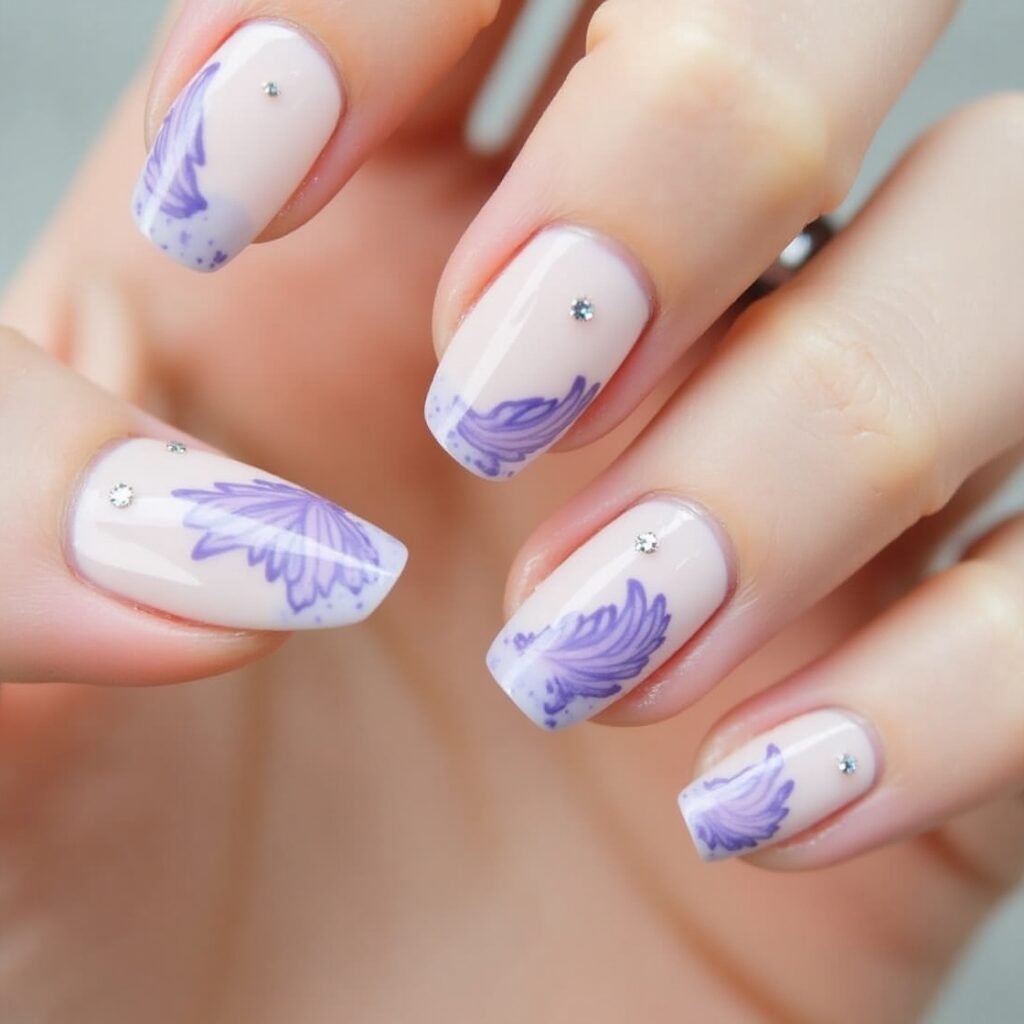 Lavender Wings & Stiletto Nails
