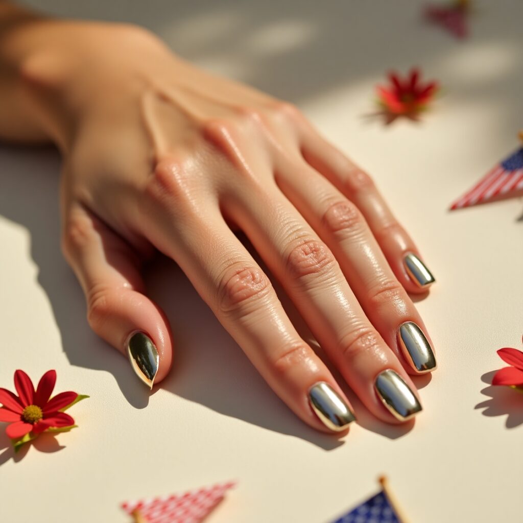 Sheer chrome ‘glazed’ nails still trending this Labor Day