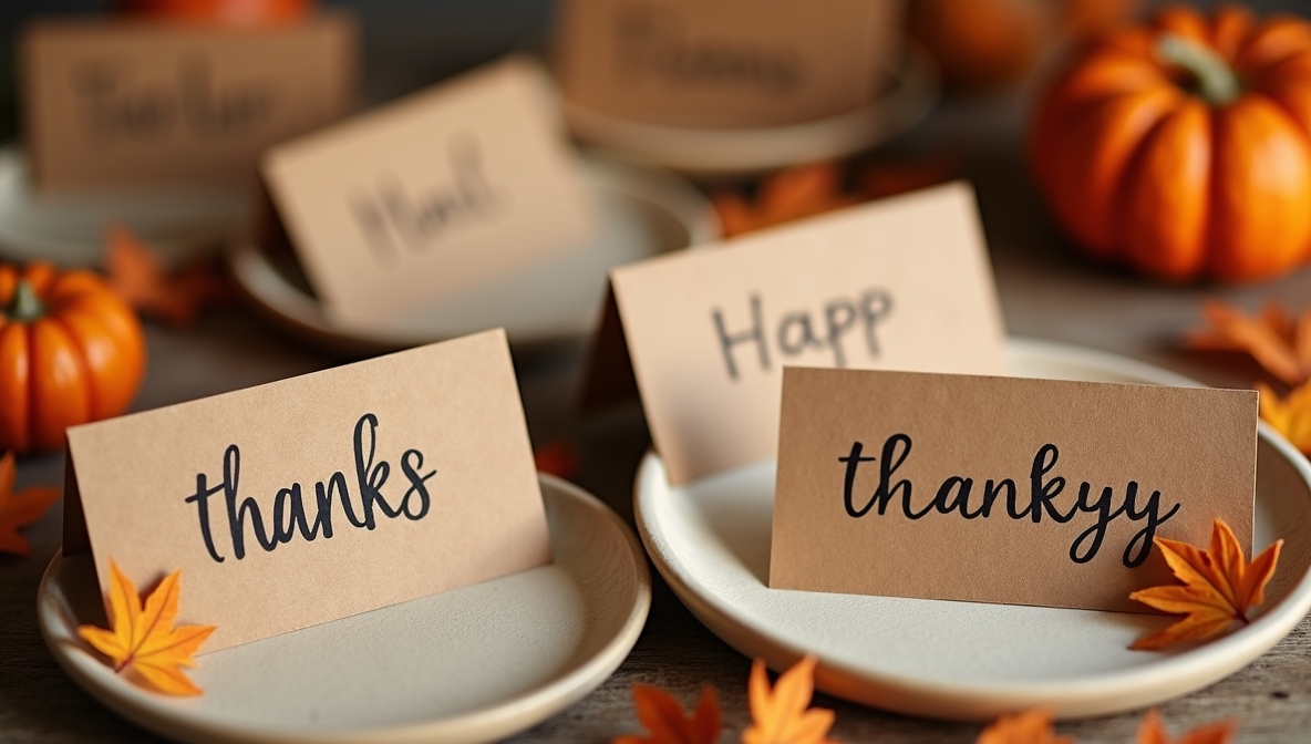 DIY Place Cards with Gratitude Notes