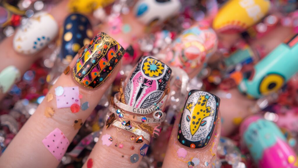 Artistic chaos – a curated mix-and-match nail design
