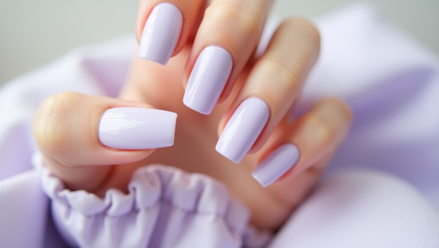 Glassy lavender jelly nails perfect for soft summer looks